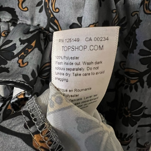 Top Shop Floral Silky Button Down Size 12 - Picture 8 of 10
